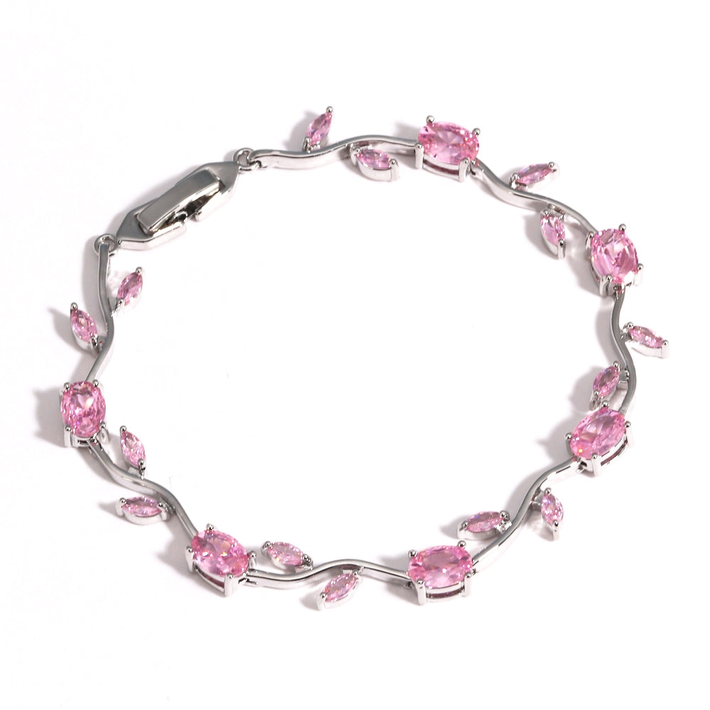 Blush Pink Crystal Tulip Bracelet