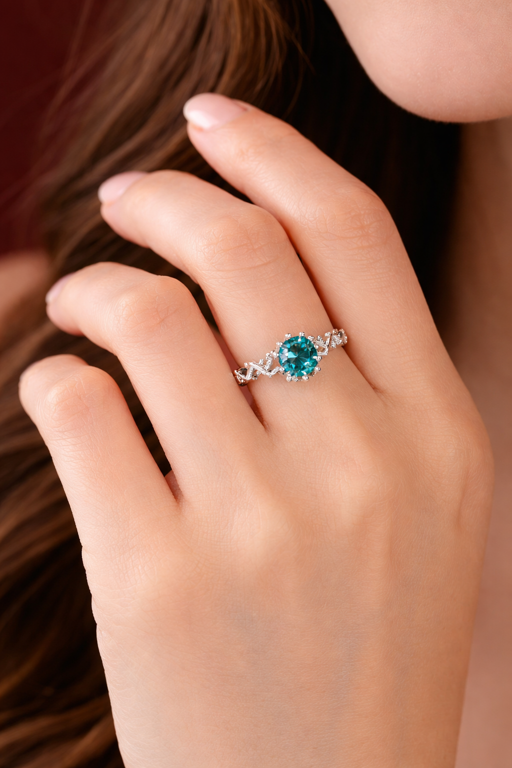 Ocean Spark Sapphire Adjustable Ring