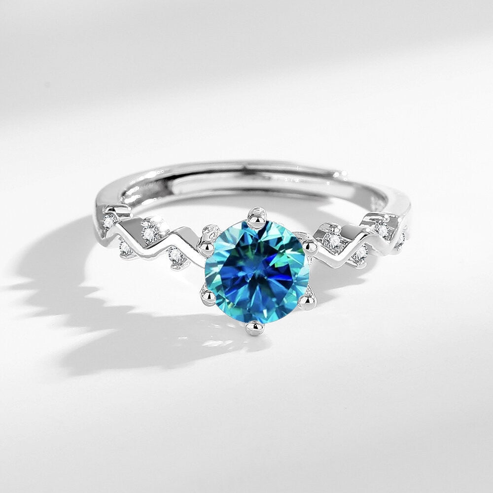 Ocean Spark Sapphire Adjustable Ring